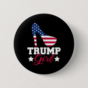 Chapa Redonda De 5 Cm Chica Trump Mujer Republicana Gop Patriota Tacón A