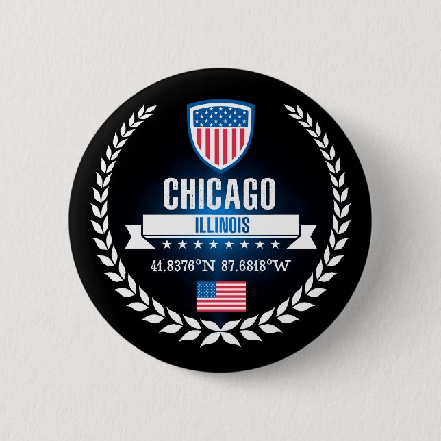Chapa Redonda De 5 Cm Chicago (Anverso)