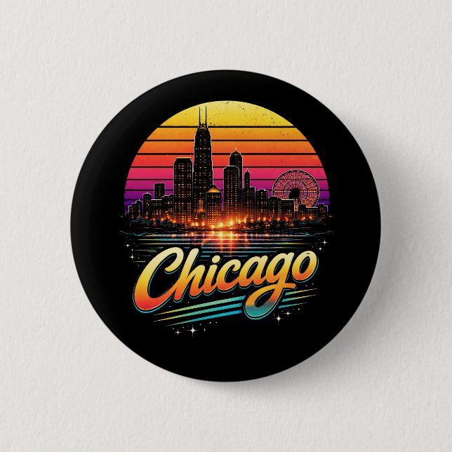 Chapa Redonda De 5 Cm Chicago (Anverso)