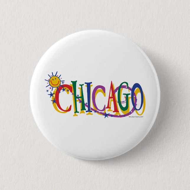 Chapa Redonda De 5 Cm Chicago-Con-SUn---NIÑOS (Anverso)