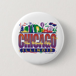 Chapa Redonda De 5 Cm Chicago-Confetti