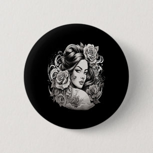 Chapa Redonda De 5 Cm Chicano Chicana La Raza Barrio Tattoo Muerte _2