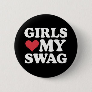 Chapa Redonda De 5 Cm Chicas Aman Mi Corazón Swag Día de San Valentín