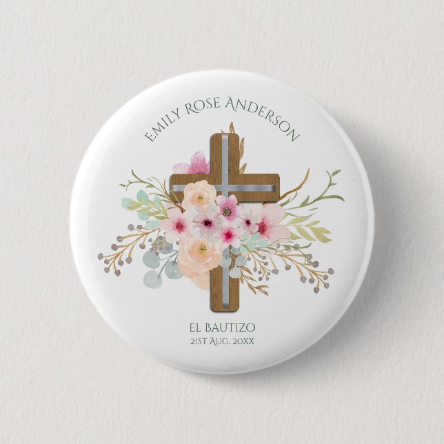Chapa Redonda De 5 Cm Chicas BAUTIZO Baptismo Bautismo bautismo bautizad (Anverso)