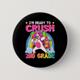 Chapa Redonda De 5 Cm chicas de 2º Grado Unicorn Corre Segundo Grado De 