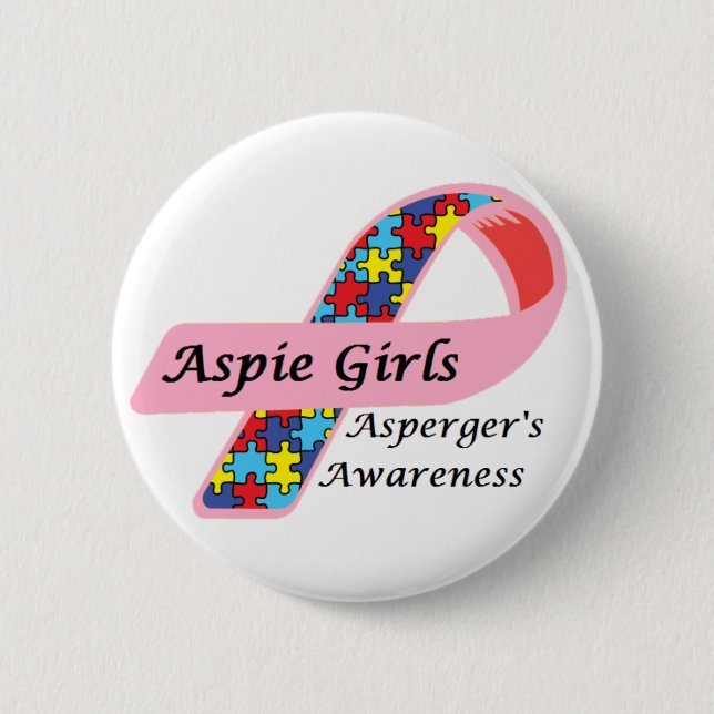 Chapa Redonda De 5 Cm Chicas de Aspie (Anverso)