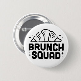 Chapa Redonda De 5 Cm Chicas de brunch enamorados de los cruasanes