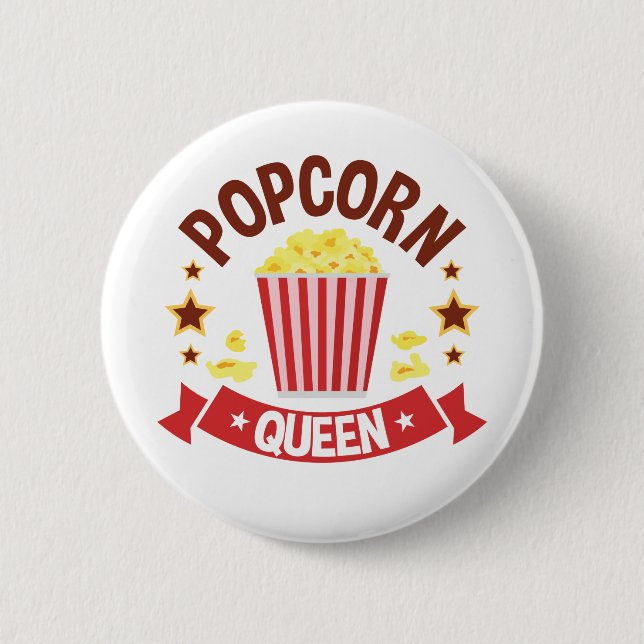 Chapa Redonda De 5 Cm Chicas de Cute Popcorn Queen Lover (Anverso)