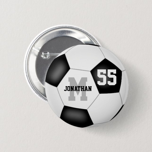 Chapa Redonda De 5 Cm chicas de fútbol blanco negro (Anverso y reverso)