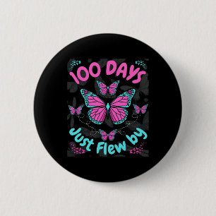 Chapa Redonda De 5 Cm Chicas De Mariposa Escolar De 100 Días Sólo Volan