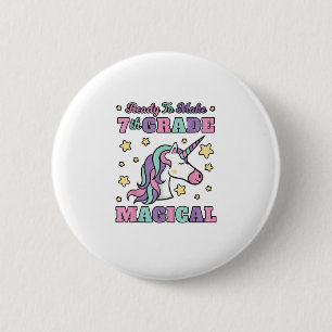 Chapa Redonda De 5 Cm Chicas De Nuevo Grado A La Escuela Magical Unicorn