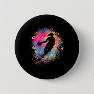 Chapa Redonda De 5 Cm Chicas del equipo femenino Rainbow Bysketbyll Silh