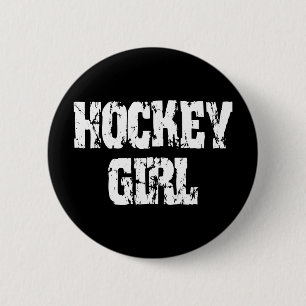 Chapa Redonda De 5 Cm Chicas del hockey del chica del hockey