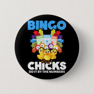Chapa Redonda De 5 Cm Chicas del jugador de bingo femenino divertidos