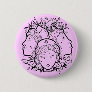 Chapa Redonda De 5 Cm chicas del tatuaje