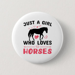 Chapa Redonda De 5 Cm Chicas ecuestres de equitación de caballos Lover