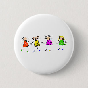 Chapa Redonda De 5 Cm Chicas felices