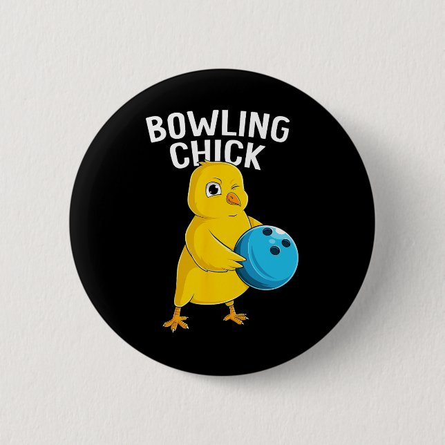Chapa Redonda De 5 Cm Chicas graciosas de Bowling Chick (Anverso)