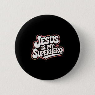Chapa Redonda De 5 Cm Chicas Jesús es mi superhéroe cristiano niño sist