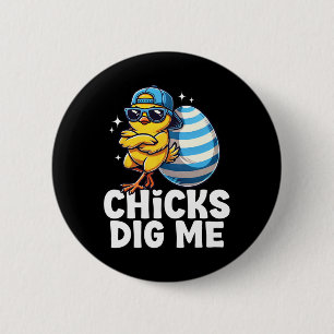 Chapa Redonda De 5 Cm Chicas Me Gustan Divertido Pascua Hombres Chicos F