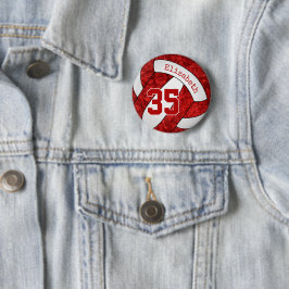 Chapa Redonda De 5 Cm chicas nombran colores del equipo de voleibol blan