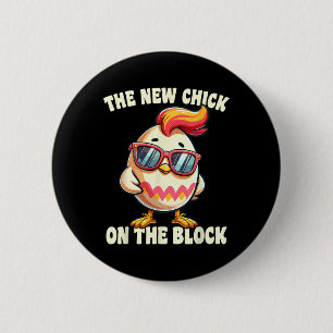 Chapa Redonda De 5 Cm Chicas Nuevos Chick En La Caza De Huevos En Bloque
