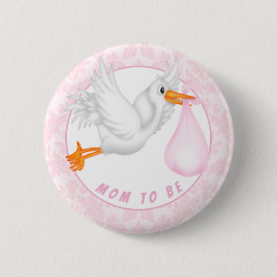 Chapa Redonda De 5 Cm Chicas personalizables rompen Baby Shower