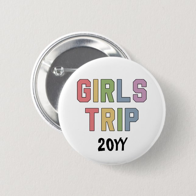 Chapa Redonda De 5 Cm Chicas personalizados viajan Chicas fin de semana  (Anverso y reverso)
