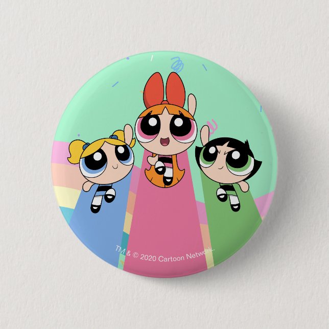 Chapa Redonda De 5 Cm Chicas poderosos vuelan alto (Anverso)