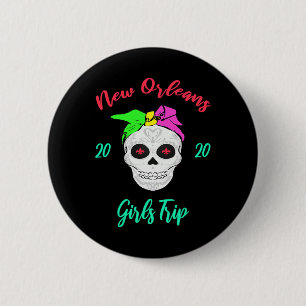 Chapa Redonda De 5 Cm Chicas Viaje Nueva Orleans Calavera Emparejamiento