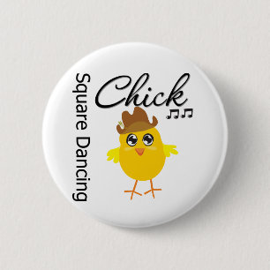 Chapa Redonda De 5 Cm Chick de baile cuadrado