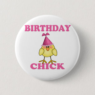 Chapa Redonda De 5 Cm Chick de cumpleaños