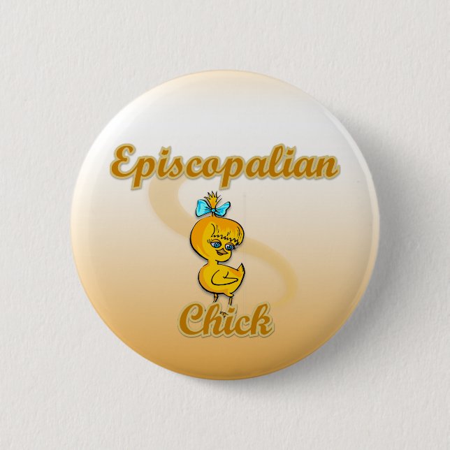 Chapa Redonda De 5 Cm Chick episcopaliano (Anverso)