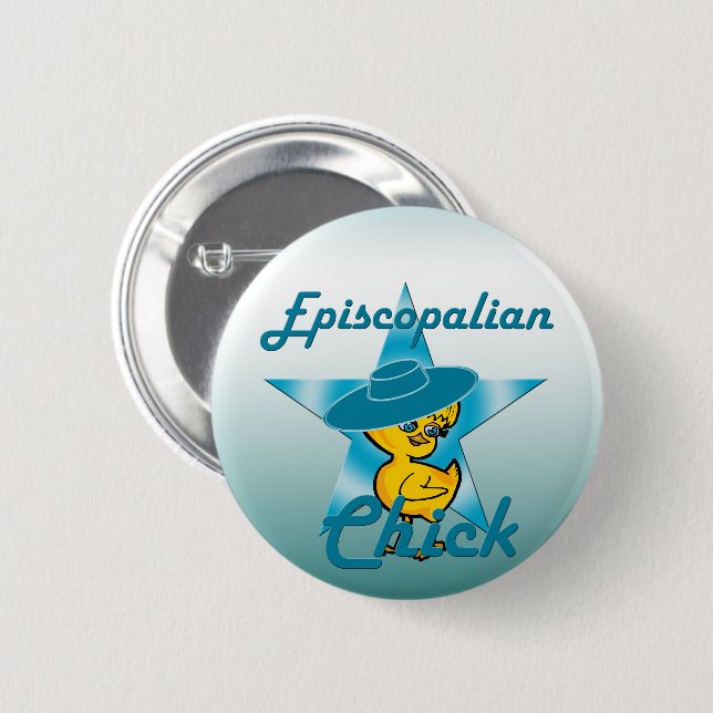 Chapa Redonda De 5 Cm Chick episcopaliano #7 (Anverso y reverso)