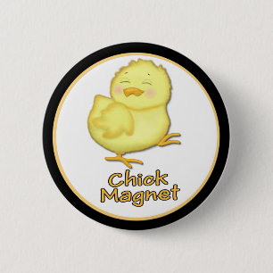 Chapa Redonda De 5 Cm Chick Magnet