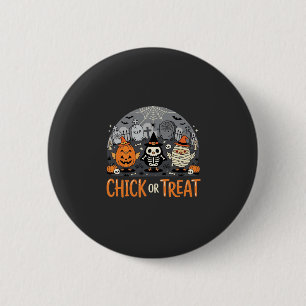 Chapa Redonda De 5 Cm Chick or Treat Diseño de cementerio de Halloween l