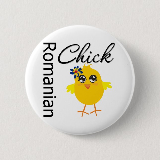 Chapa Redonda De 5 Cm Chick rumano (Anverso)