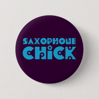 Chapa Redonda De 5 Cm Chick saxofón