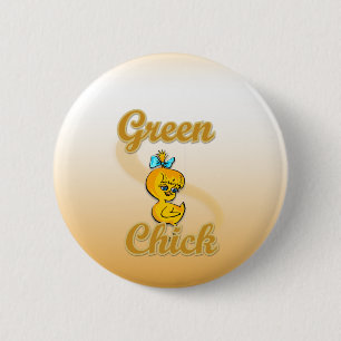 Chapa Redonda De 5 Cm Chick verde