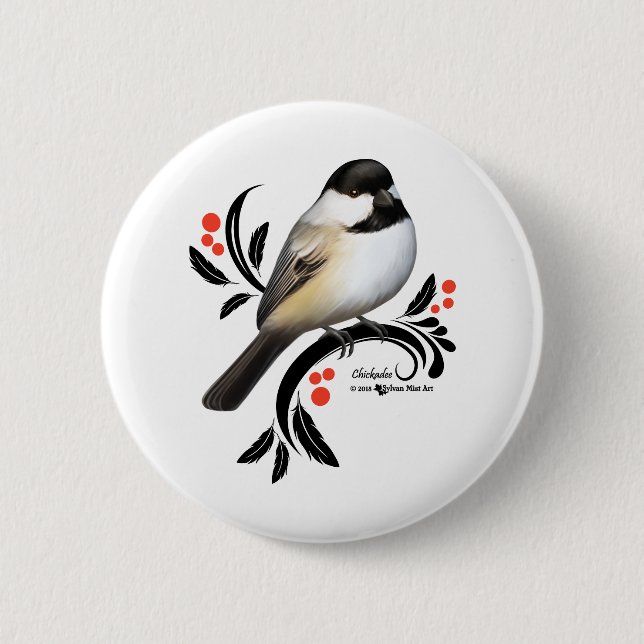 Chapa Redonda De 5 Cm Chickadee (Anverso)