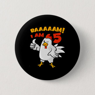 Chapa Redonda De 5 Cm Chicken 5th Birthday Party Farm Chick Rnyard Cluck