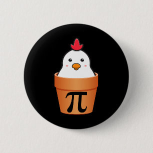 Chapa Redonda De 5 Cm Chicken Pot Pi Pi Day Vintage Retro Math Lover 2