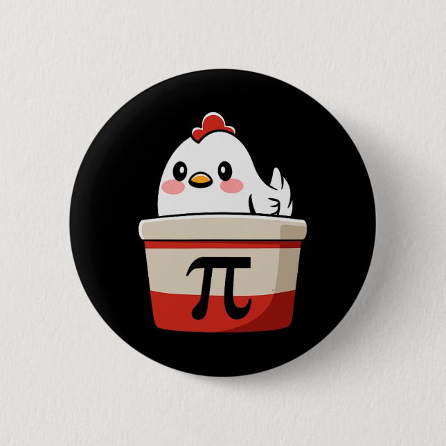 Chapa Redonda De 5 Cm Chicken Pot Pie Funny Math Lover Pi Day Student (Anverso)