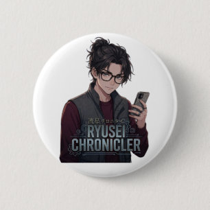 Chapa Redonda De 5 Cm Chico Anime Ryusei Chronicler - Estética Inteligen
