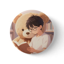 Chico de Biblioteca Acogedora & Oso de Peluche Gig