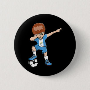 Chapa Redonda De 5 Cm Chico de fútbol haciendo Dabbing Jersey de Guatema