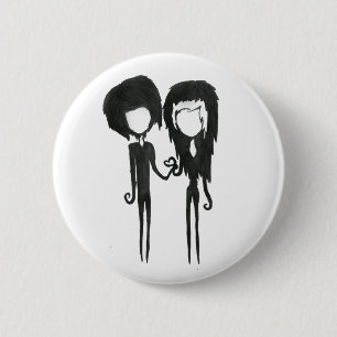 Chapa Redonda De 5 Cm Chico gótico lindo y arte alternativo femenino