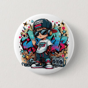 Chapa Redonda De 5 Cm Chico guay de Hip-Hop estilo graffiti-Botón