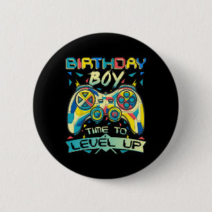 Chapa Redonda De 5 Cm Chico Hora De Subir De Nivel Videojuego Cumpleaños