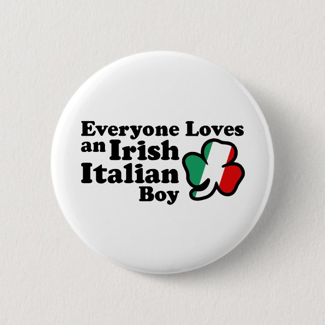 Chapa Redonda De 5 Cm Chico italiano irlandés (Anverso)